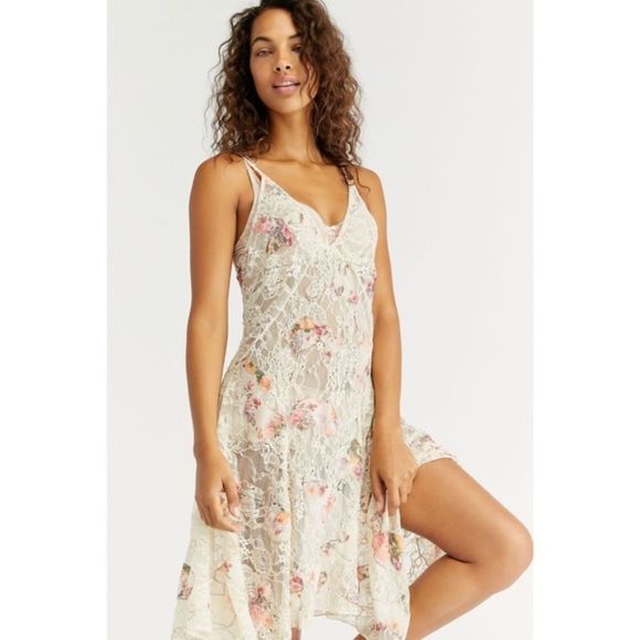 Free People Dresses & Skirts - Free People Lea Embellished Midi Slip Dress Size Small NWT